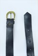 80S VINTAGE NAVY LEATHER BELT (SIZE M-L)