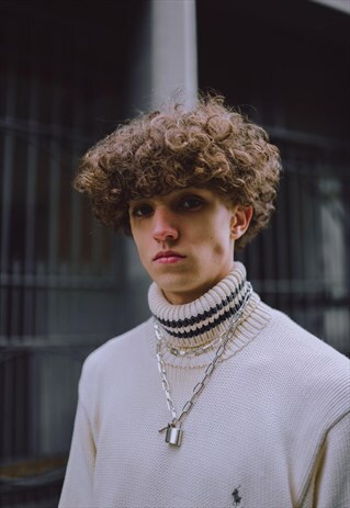 CHUNKY LAYERED PADLOCK AND KEY NECKLACE
