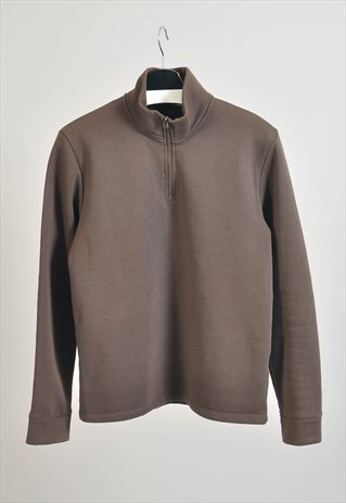 VINTAGE 00S 1/4 ZIP SWEATSHIRT IN KHAKI