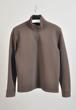 Vintage 00s 1/4 zip sweatshirt in khaki 