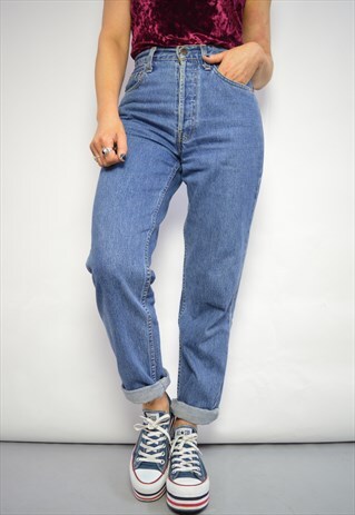 90S LEVI'S 891 ORANGE TAB MEDIUM BLUE WASH HIGH WAIST JEANS