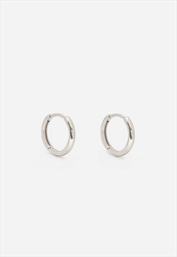 Thin Hoop Earrings in Sterling Silver