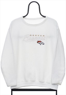 Vintage NFL Denver Broncos Spellout White Sweatshirt