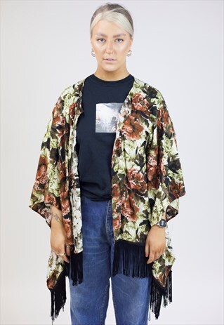 VINTAGE FLOWER PATTERNED SHAWL