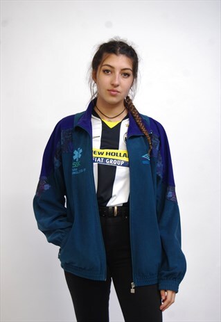 VINTAGE UMBRO CRUSHED VELVET TRACKSUIT TOP JACKET