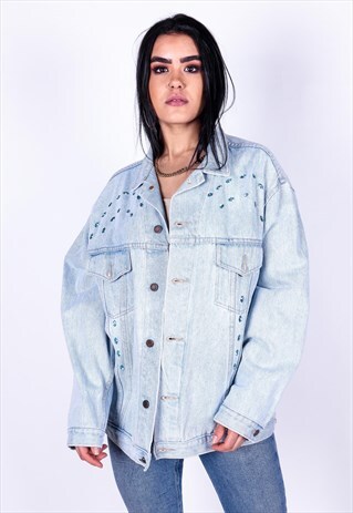 VINTAGE SEQUINNED DENIM JACKET J4032