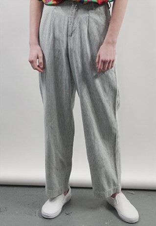 VINTAGE 90'S ESPIRIT BLUE/ WHITE PINSTRIPE JEANS