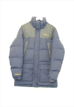 Vintage Adidas puffer jacket in navy and grey. Best fits L