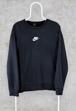 Nike Black Sweatshirt Centre Swoosh Embroidered Men's Small