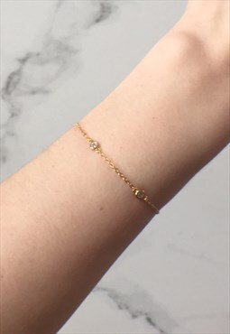 Alba: Dainty Gold Diamante Bracelet