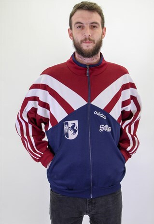 VINTAGE ADIDAS JACKET IN BLUE/RED XL