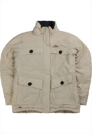 Vintage 90's Adidas Puffer Jacket Full Zip Up Beige