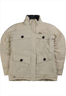 Vintage 90's Adidas Puffer Jacket Full Zip Up Beige