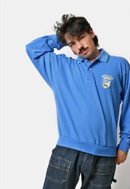 Vintage LACOSTE long sleeve blue polo shirt vintage mens 90s