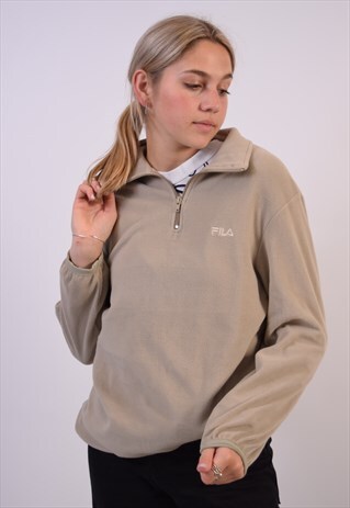 VINTAGE FILA FLEECE JUMPER BEIGE