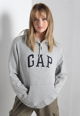 Vintage GAP Spellout Sweatshirt Hoodie Grey