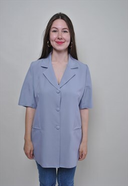Minimalist grey blouse, essential button up shirt 