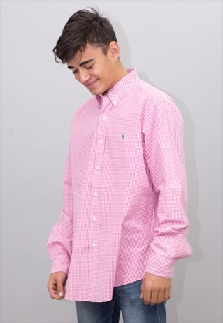 RED AND WHITE CHECKERED RALPH LAUREN SHIRT