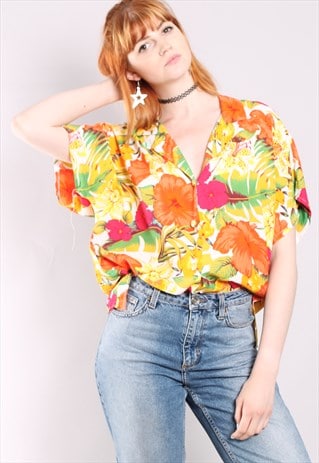 VINTAGE 80S HAWAIIAN TROPICAL OVERSIZE FESTIVAL SHIRT