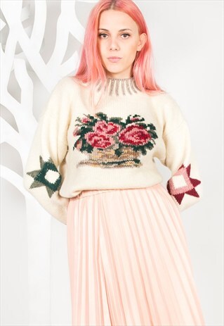 LAST UNIT SALE / VINTAGE 80'S KNIT JUMPER S0448