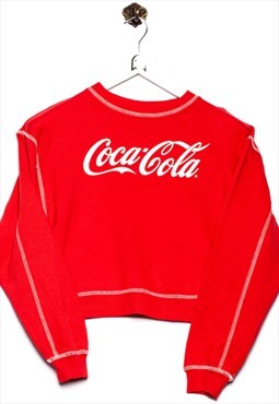 Vintage Coca Cola Sweatshirt Logo Print Red