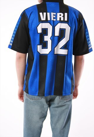 90S VINTAGE INTER FOOTBALL VIERI 32 OLDSCHOOL T-SHIRT 14014