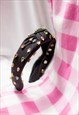 BLACK TWIST KNOT DIAMANTE GEM HEADBAND