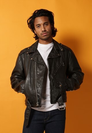 BOUTIQUE 60S/70S LEATHER BIKER JACKET