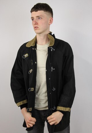 VINTAGE FAY BLACK CORD-COLLARED JACKET