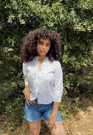 VINTAGE 90S WHITE COTTON EMBROIDERED SHIRT