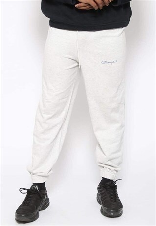 VINTAGE CHAMPION LOGO JOGGING TRACK BOTTOMS GREY