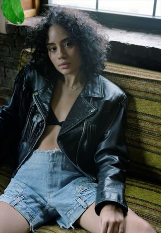 LETO REWORKED DENIM UPSIDE-DOWN SHORT
