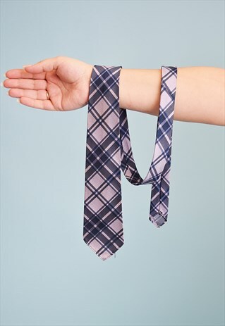 VINTAGE 70'S RETRO TAPESTRY WOVEN CHECKED TIE