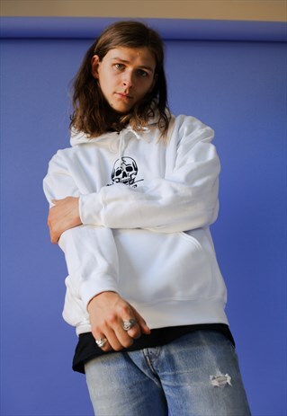 SHINKO SKULL HOODIE - WHITE