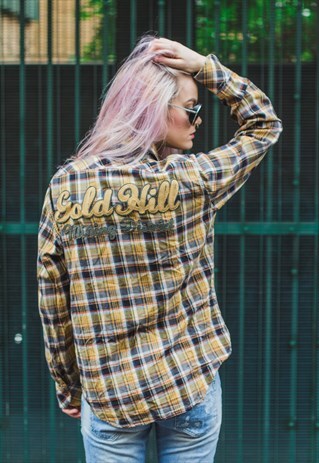 VINTAGE YELLOW CHECKED SHIRT ( GOLD HILL MINING DISTRICT)