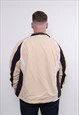 VINTAGE 90S WINDBREAKER, SPORT WEAR JACKET, BEIGE TRACK SUIT