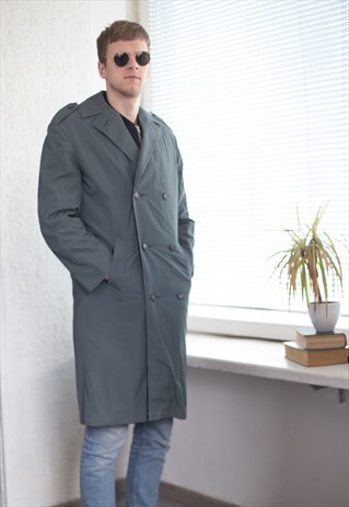 VINTAGE 70'S DOUBLE BREASTED COAT IN GREY