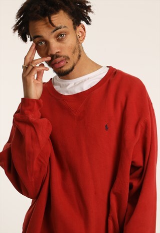 VINTAGE RALPH LAUREN EMBROIDERED LOGO SWEATSHIRT