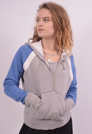 NIKE WOMENS VINTAGE HOODIE JUMPER MEDIUM GREY 90S
