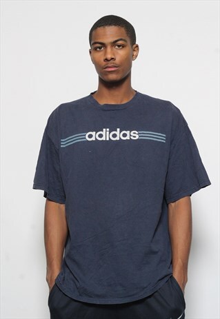 VINTAGE ADIDAS LOGO T-SHIRT BLUE