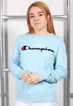 Vintage Champion Sweatshirt in Blue Pullover Jumper Small