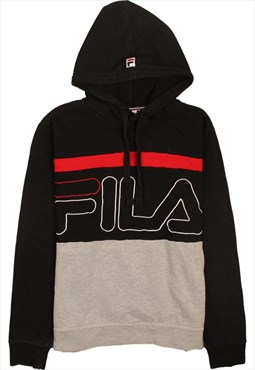 Vintage 90's Fila Hoodie Spellout Black Medium