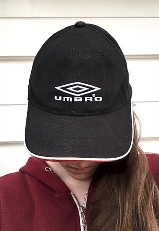 UNISEX SMALL ADULTS VINTAGE UMBRO BLACK CAP HAT SNAPBACK 90S