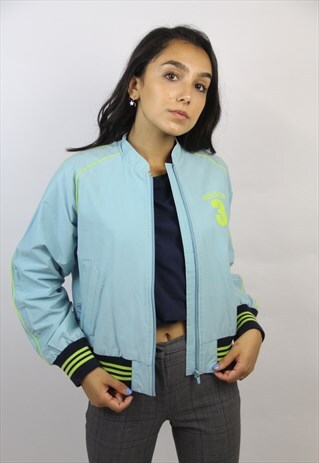 VINTAGE ADIDAS PALE BLUE BOMBER JACKET