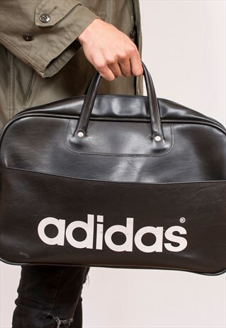 VINTAGE 1970'S ADIDAS PETER BLACK SPORTS BAG