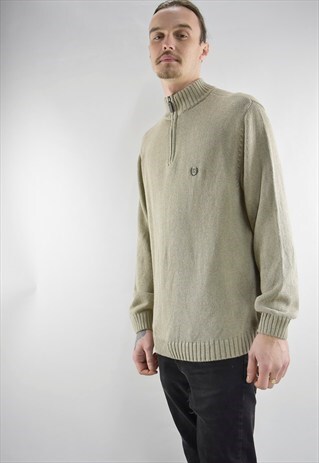 VINTAGE 90S RALPH LAUREN CHAPS ZIP COLLAR JUMPER
