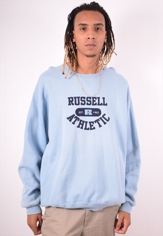RUSSELL ATHLETIC MENS VINTAGE SWEATSHIRT JUMPER XL BLUE 90S