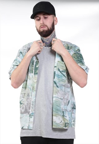 VINTAGE ABSTRACT PRINT 90S SHIRT