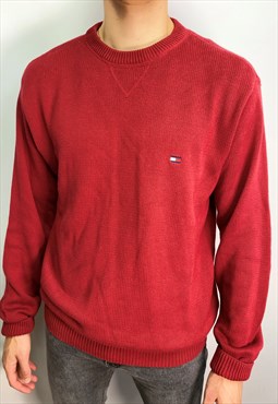 Vintage Tommy Hilfiger burgundy jumper/sweater (XL)
