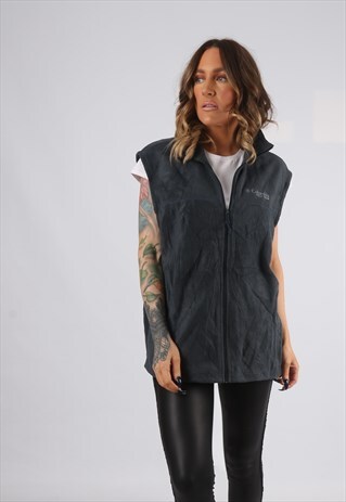 FLEECE WAISTCOAT JACKET COLUMBIA VINTAGE UK 16 - 18 (BJ4F)